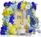 207Pcs Royal Blue Yellow Balloon Arch Kit(Royal Blue, Yellow, Olive Green)